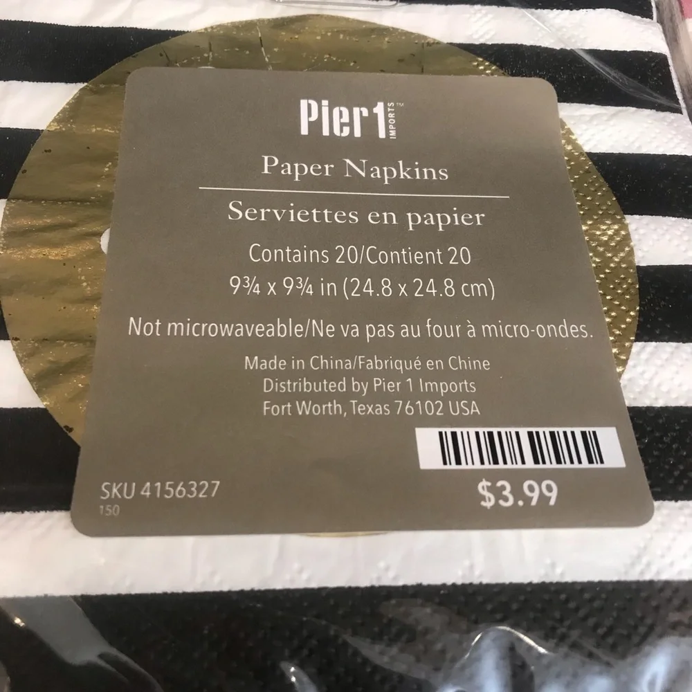 PIER ONE WINE NAPKINS SET OF 3 NEW